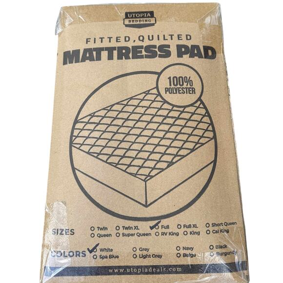 Utopia Bedding Quilted Fitted Mattress Pad - Full Size - NWT - Picture 1 of 3